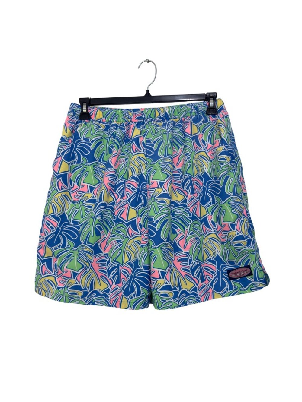 Vineyard Vines Mens Tropical Print Swim Trunks SZ L 100% Polyester Elastic Waist